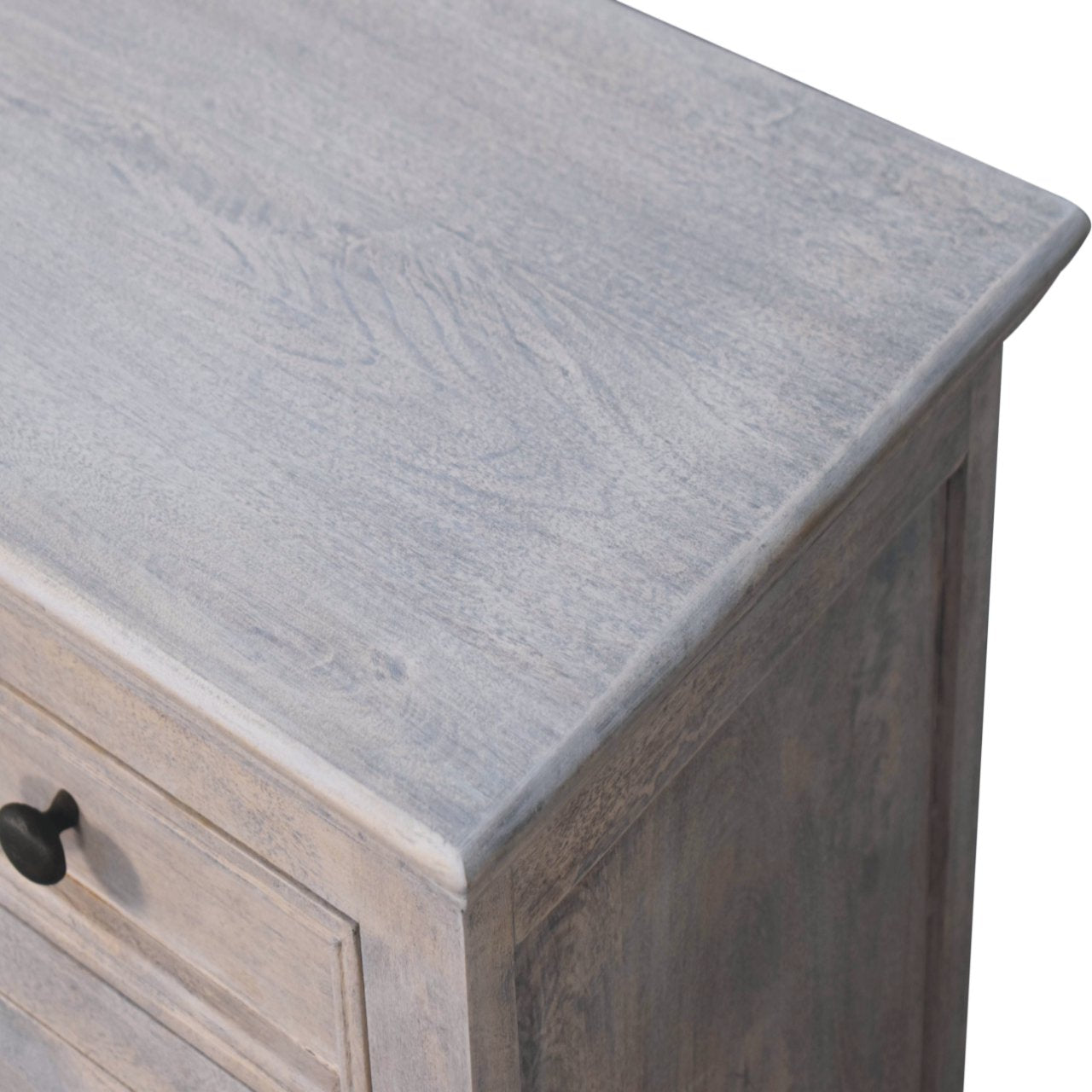 Glazed Stone-Finish Storage Cabinet