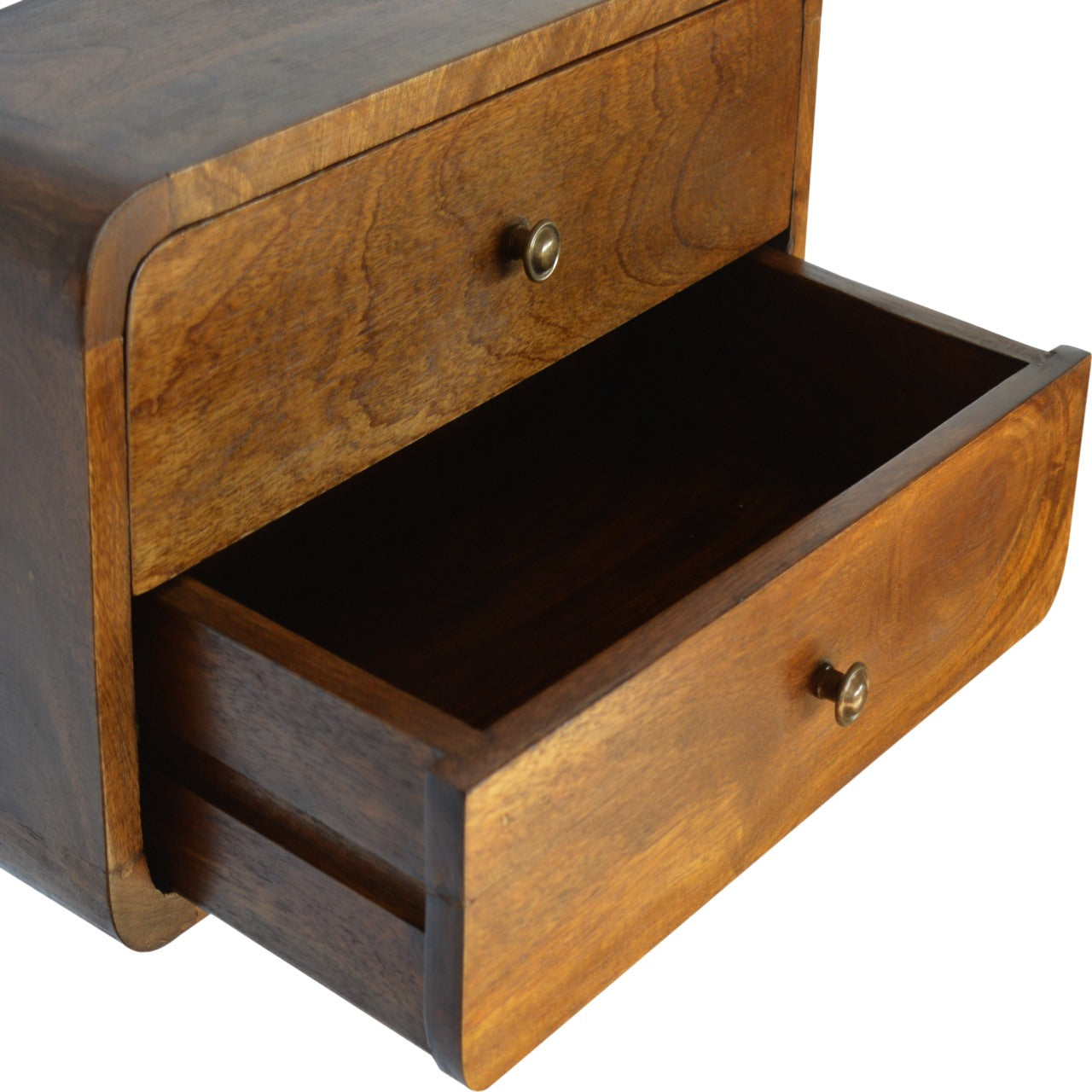 Floating Curved Chestnut Nightsand