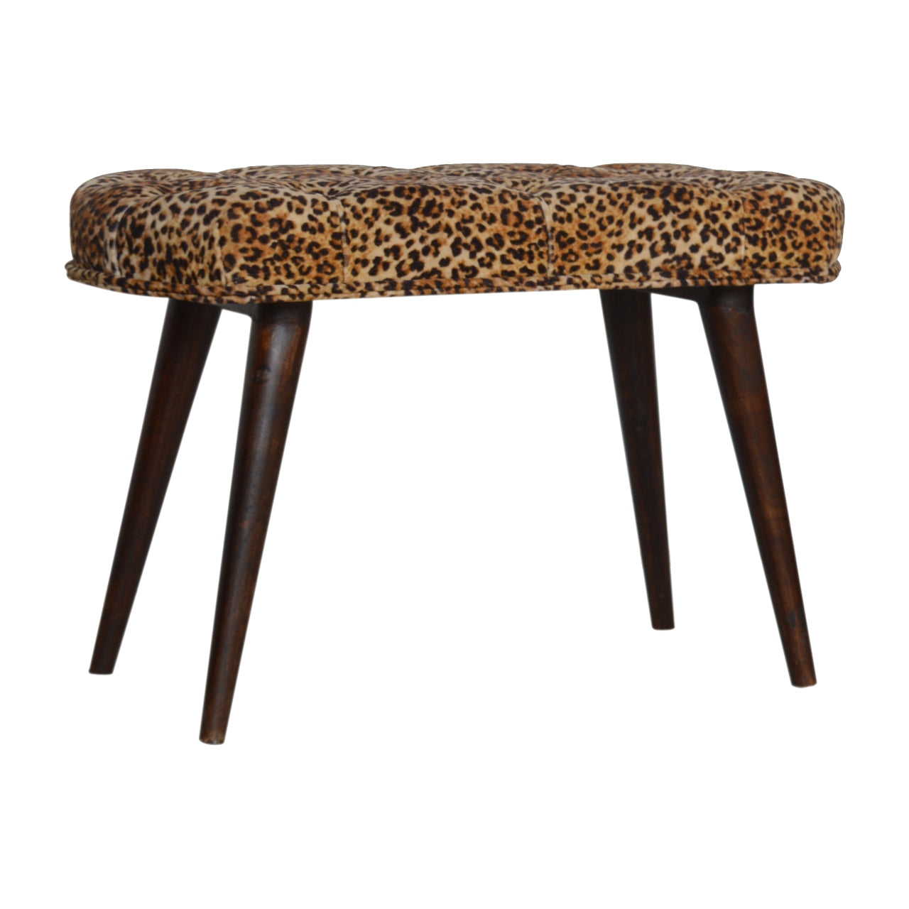 Savannah Leopard Velvet Bench