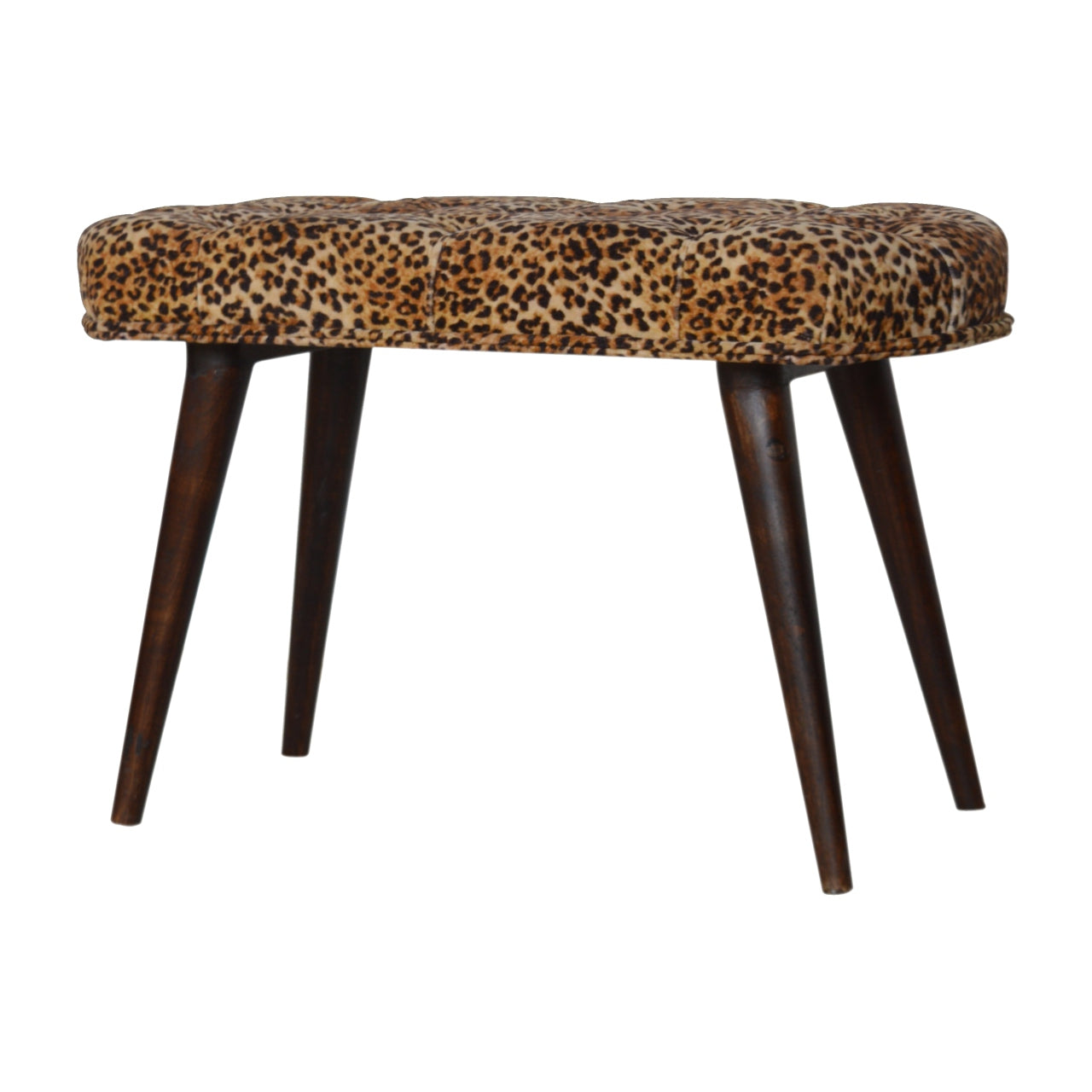 Savannah Leopard Velvet Bench