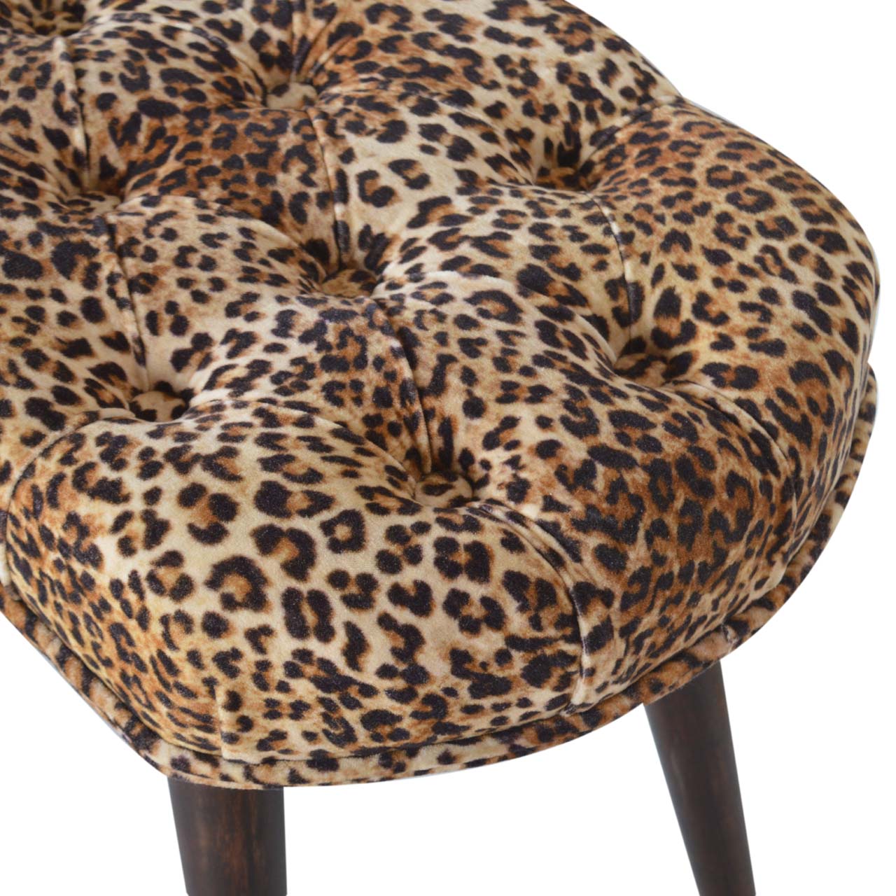 Savannah Leopard Velvet Bench