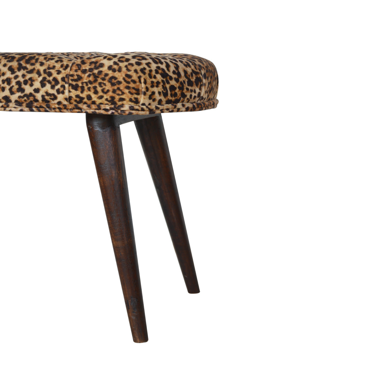 Savannah Leopard Velvet Bench