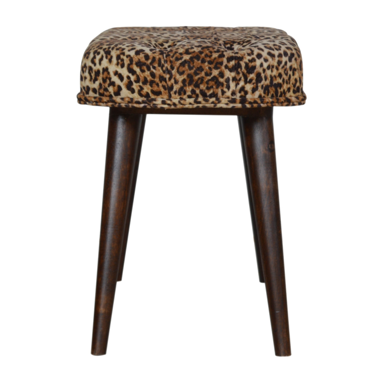 Savannah Leopard Velvet Bench