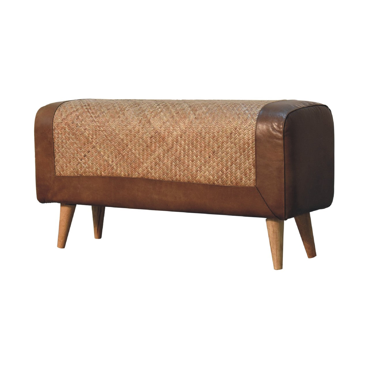 Seagrass & Buffalo Hide Nordic Bench