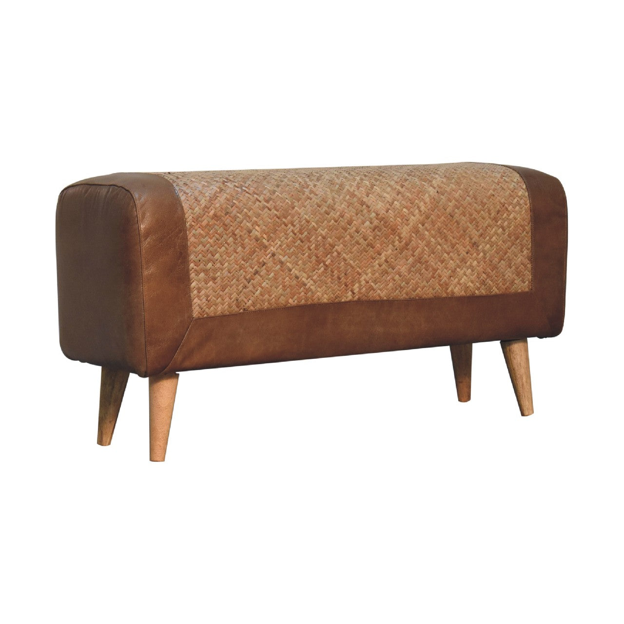 Seagrass & Buffalo Hide Nordic Bench