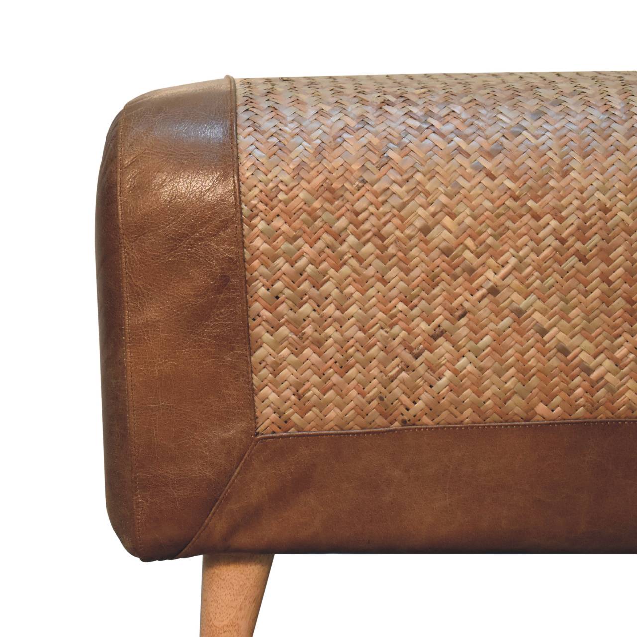 Seagrass & Buffalo Hide Nordic Bench