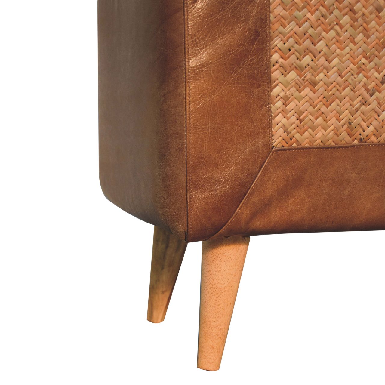 Seagrass & Buffalo Hide Nordic Bench