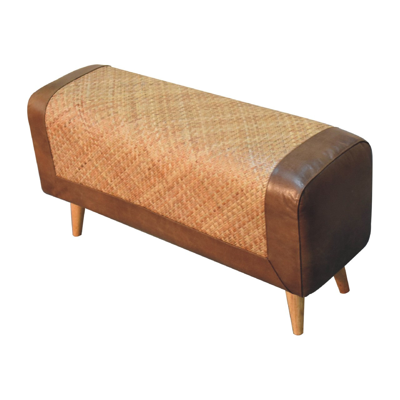 Seagrass & Buffalo Hide Nordic Bench