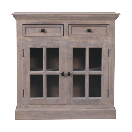 Glazed Stone-Finish Storage Cabinet